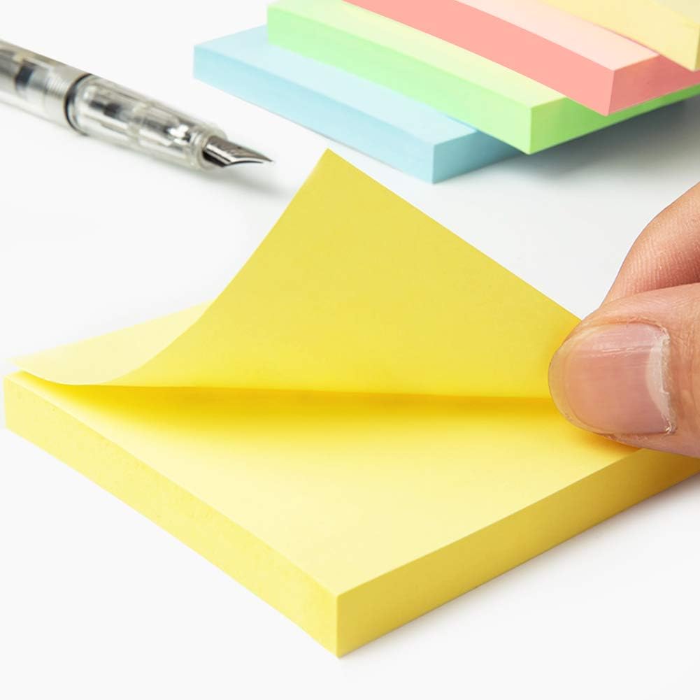 Phthdoty 8 Pads Pop Up Sticky Notes 3x3 Refills Bright Colors Self-Stick Notes Pads Super Adhesive Sticky Notes Great Value Pack