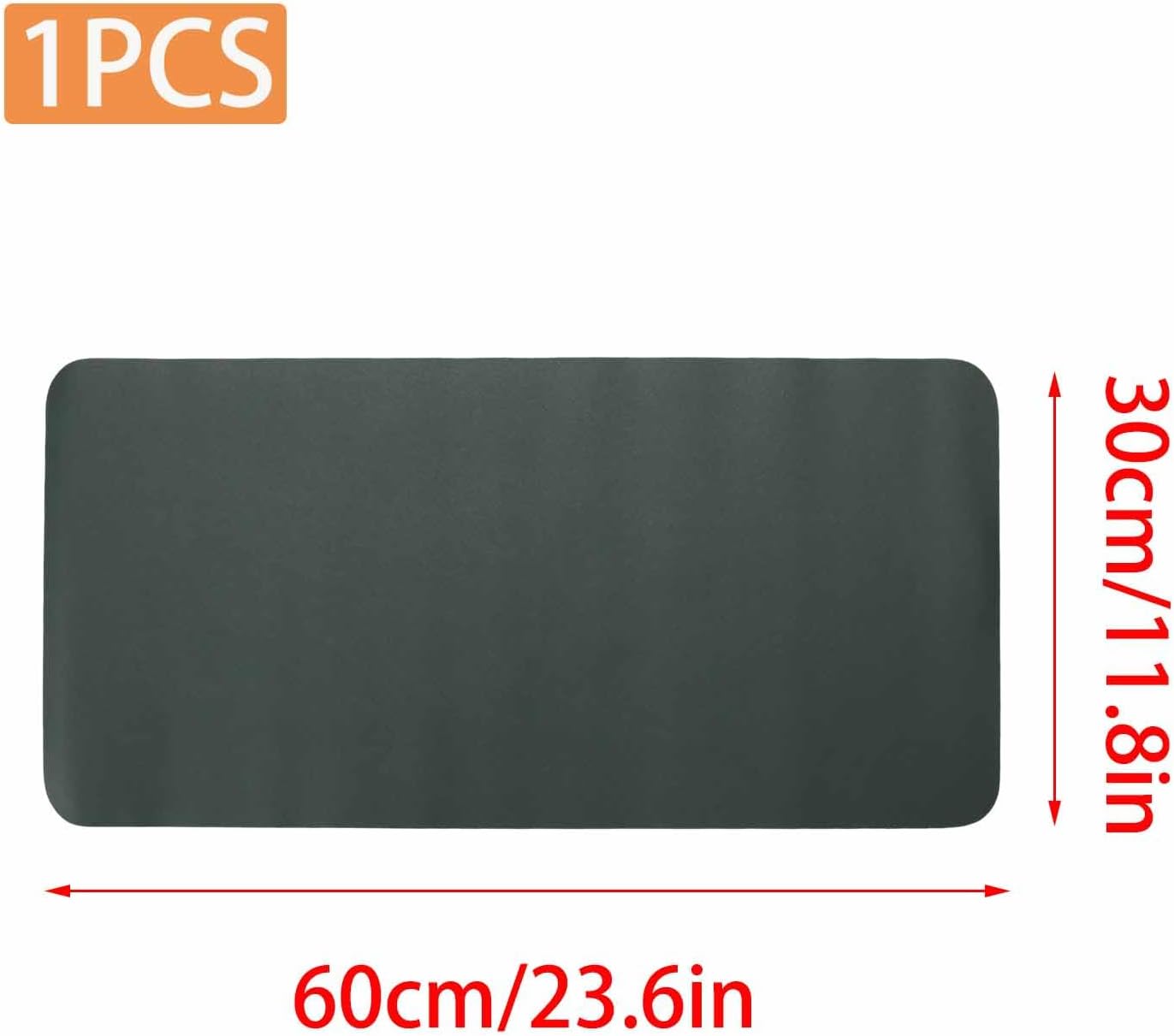 Double-Sided Keyboard Mouse Pad, 31.5"x15.7" PU Leather and Cork Desk Mat Large Overlocked-Edge Desk Pad with Matching Thread, Black