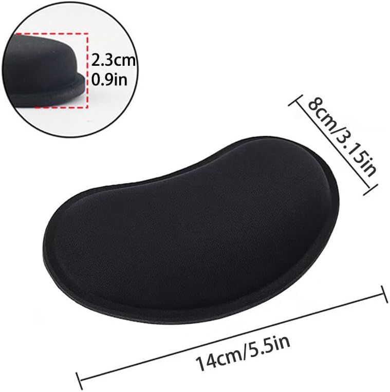 MXCOIRTP Wrist Rest for Mouse, Ergonomic Memory Foam Wrist Cushion Support Pad, Mouse Wrist Pad with Non-Slip Base for Typing Pain Relief, Office, Home, Gaming, Computer, Black
