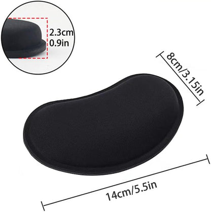 MXCOIRTP Wrist Rest for Mouse, Ergonomic Memory Foam Wrist Cushion Support Pad, Mouse Wrist Pad with Non-Slip Base for Typing Pain Relief, Office, Home, Gaming, Computer, Black