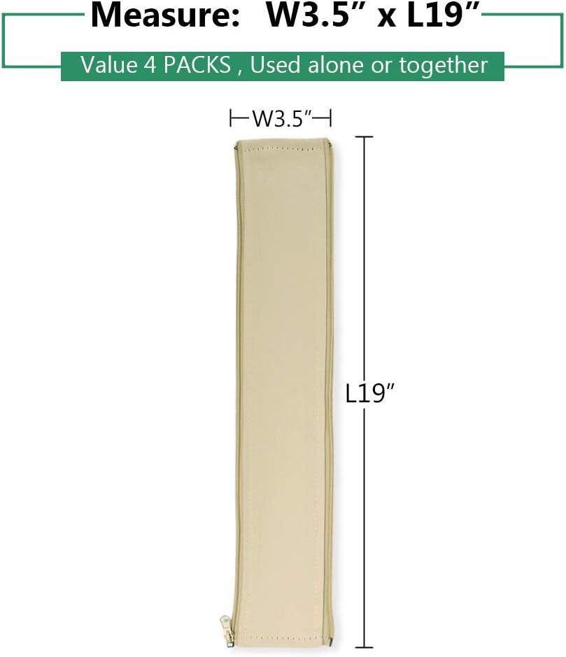 Flexible Cable Management Sleeve with Zipper - Extendable Cord Organizer System Wrap Wire Cable Cover Sleeve Holder, Keep Home & Office Clean Safe Protector for TV/Media, Beige, 39 Inches, 2 Pcs