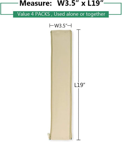 Flexible Cable Management Sleeve with Zipper - Extendable Cord Organizer System Wrap Wire Cable Cover Sleeve Holder, Keep Home & Office Clean Safe Protector for TV/Media, Beige, 39 Inches, 2 Pcs