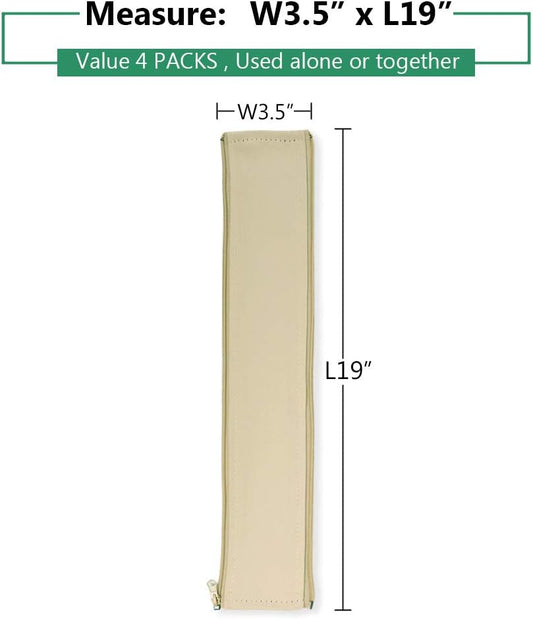 Flexible Cable Management Sleeve with Zipper - Extendable Cord Organizer System Wrap Wire Cable Cover Sleeve Holder, Keep Home & Office Clean Safe Protector for TV/Media, Beige, 39 Inches, 2 Pcs