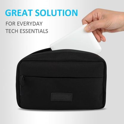 GOX Cable Organizer Travel Bag, Water Resistant Electronic Accessories Case, All-in-One Tech Storage Pouch for Chargers, Cords, Batteries,Phone, Hard Drive & Power Bank, Black