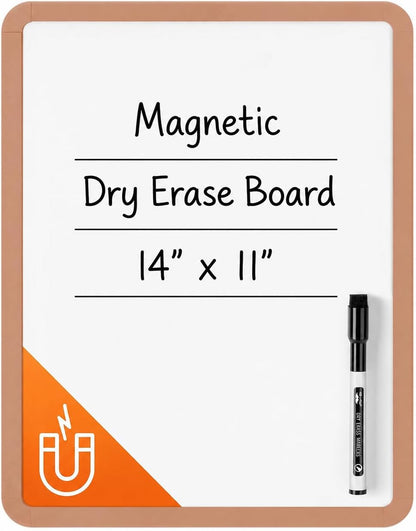 Mr. Pen- Dry Erase Board, 14” x 11” with a Black Dry Erase Marker, White Frame, Small Mini White Board for Students, Fridge, Wall, Locker, Includes Double Sided Tapes
