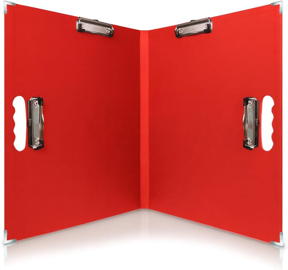 18x24 Clipboard - Foldable 18x24 File Folder & Drawing Board - Folds to 11x17 Clipboard, 4 Clips, Corner Protectors, Portable Art Portfolio, Architecture Folder, 11x17 Binder, Portfolio Binder (Green)