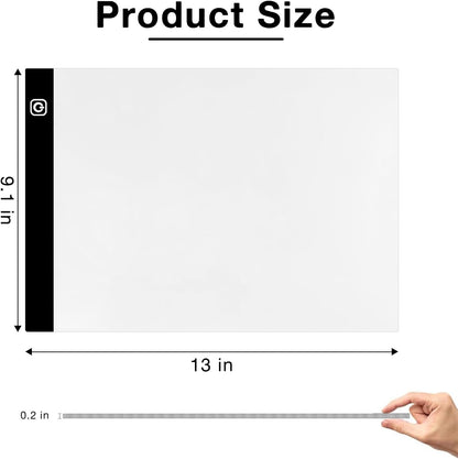 Funshot A3 Led Light Pad Tracing Light Box with USB Power Cable and 4 Fasten Clips,3 Levels of Brightness,Diamond Art Light Board,Sketching,Painting, Sketching,Tracing