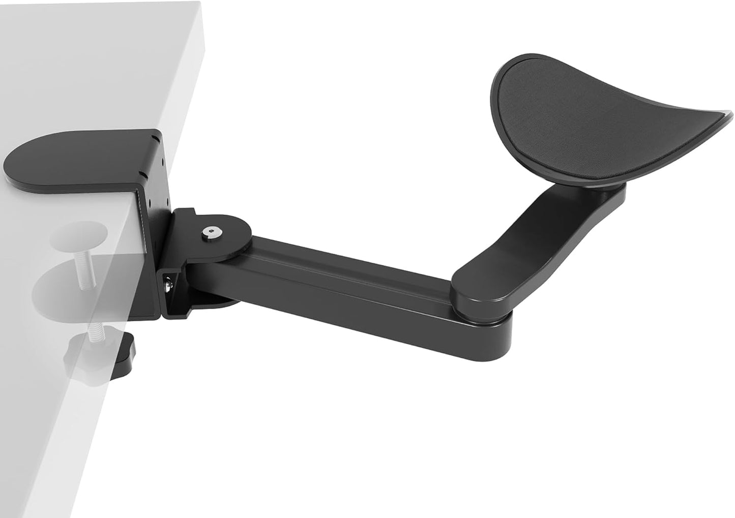 Ergonomic Arm/Elbow Rest for Desk - Foldable Rotatable Elbow Support for Computer Desk, Office & Gaming Comfort (White)