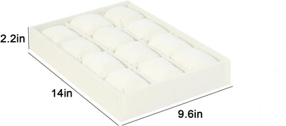 Coward Sunglass Organizer, Beige Velvet Glasses Trays - Eyeglasses Watches Jewelry Display - Men Women (8 Grids)
