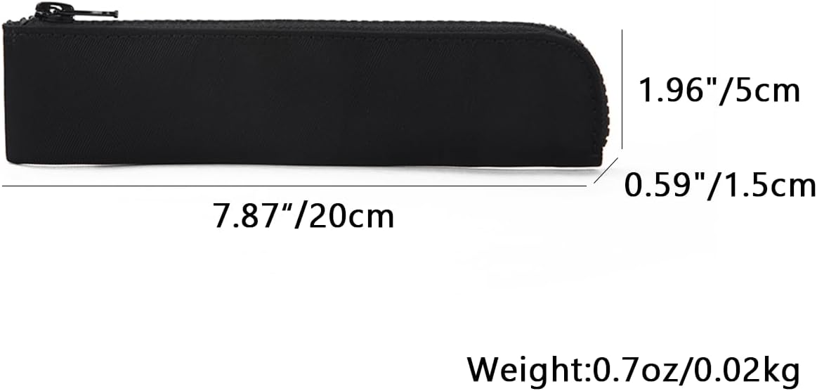 Canvas Pencil Case Small Pencil Pouch Slim Lightweight Pen Case Holder Cute Zipper Bag for School Office