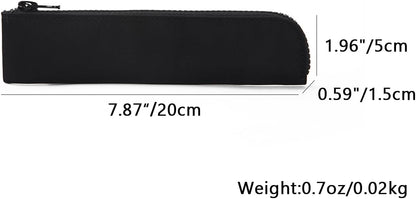 Canvas Pencil Case Small Pencil Pouch Slim Lightweight Pen Case Holder Cute Zipper Bag for School Office