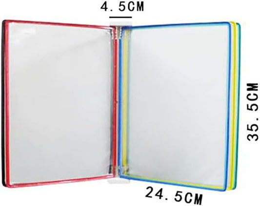 Wall Mount Reference Display System, Document Display Holders a4 with 5 Panels and 10 Pockets for 35 * 24 4.5CM,Folders(Large)