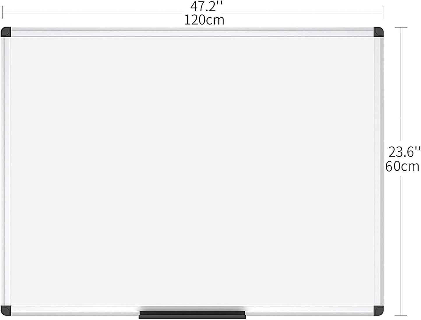 VIZ-PRO Magnetic Dry Erase Board, 24 X 18 Inches, Silver Aluminium Frame