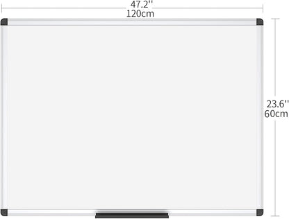 VIZ-PRO Magnetic Dry Erase Board, 24 X 18 Inches, Silver Aluminium Frame