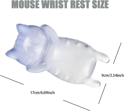 Ergonomic Gel Mouse Wrist Rest – Clear Cute Cat Mouse Wrist Rest, Comfort & Support for Typing and Gaming (Pink)