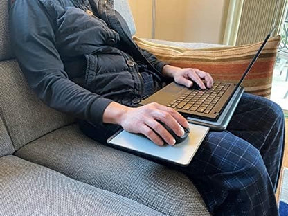 MAX SMART Portable Laptop Lap Pad, Laptop Desk with Retractable Mouse Tray, Sturdy Stable Work Surface for Bed Sofa Couch or Travel