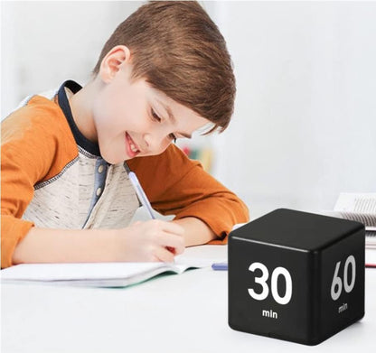 Feilifan Cube Timer, Productivity Cube Flip Timer for Kitchen Studying Workout Classroom Kids ADHD 15-20-30-60 Minute Preset, White