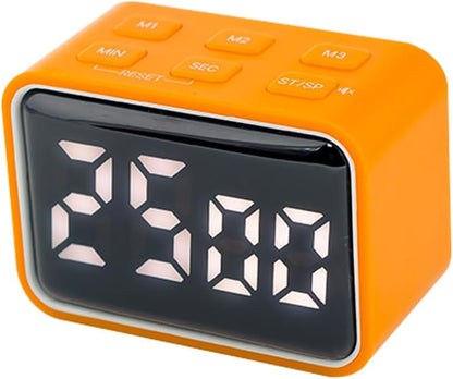 Digital Mini Timer Rechargeable, ON/Off Led Display Count Down/Up, 3 Preset Memory Times Loud Alarm Desk Timer for Kids Classroom Office Kitchen Cooking, Blue