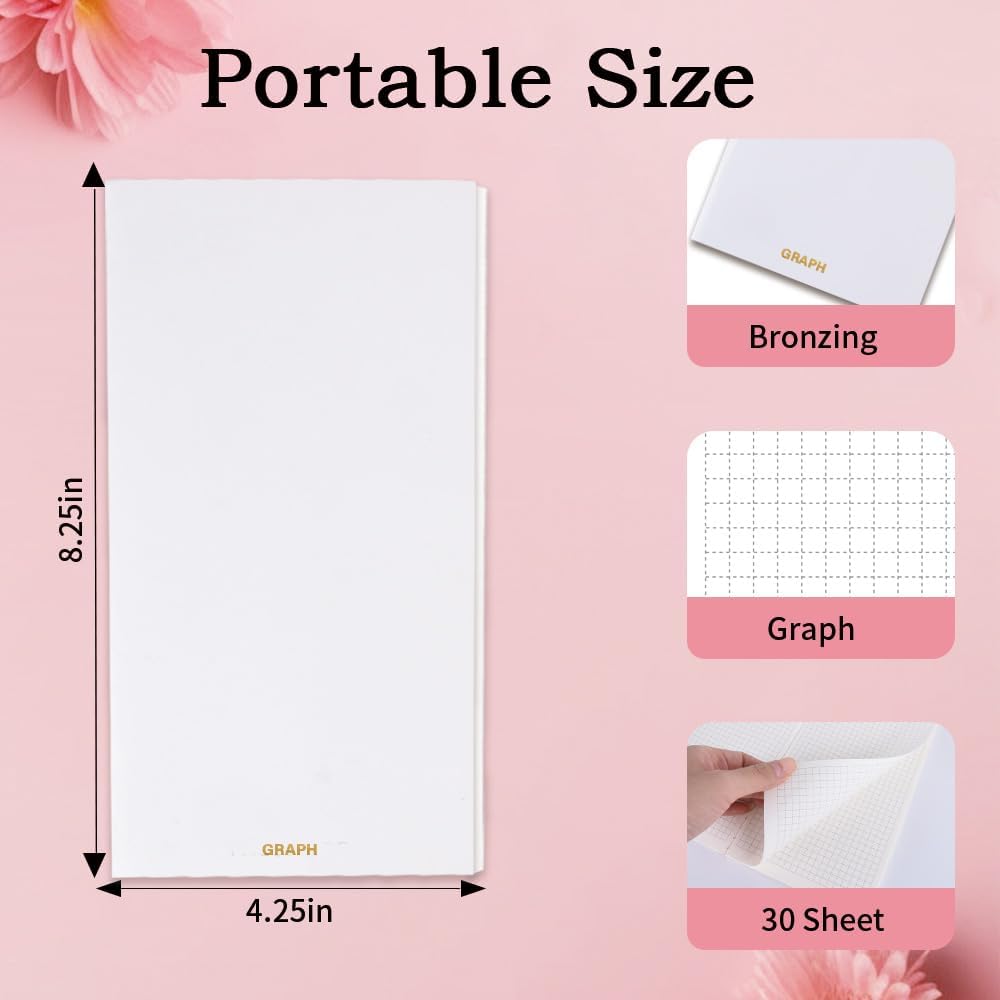 qianshan Travelers Notebook Inserts with PVC Sleeve,Undated Weekly Planner,Weekly To Do List Notepad,TN Journal,30 Sheets,8.5" x 4.7",Pocket Travelers Notebook for Journals,Diaries,Planners,Pink Cat