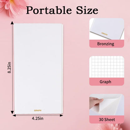 qianshan Travelers Notebook Inserts with PVC Sleeve,Undated Weekly Planner,Weekly To Do List Notepad,TN Journal,30 Sheets,8.5" x 4.7",Pocket Travelers Notebook for Journals,Diaries,Planners,Pink Cat