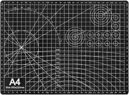 Professional A4 Self-Healing Cutting Mat, Non-Slip Craft Cutting Board with Grid, Durable PVC Material for Handmade Scrapbooking, Sewing, Model Making and Office Desktop Protection