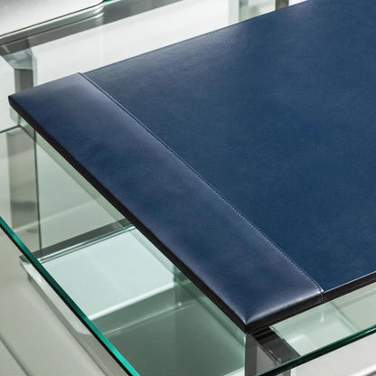 DACASSO Bonded Leather Desk Pad with Side Rails - Luxury Leather Desk Blotter for Writing - Padded Executive Desk Surface Protector - ( Burgundy, 30” x 18”)