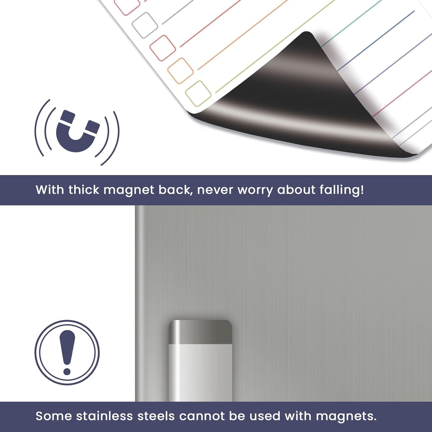 ALEZEL Magnetic to Do List White Board for Fridge, Multifunctional Dry Erase List Board for Refrigerator - Set of 4 Magnetic Grocery List Whiteboards, 4 Markers + Eraser