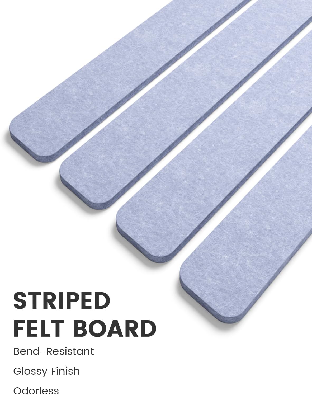 Fluxynara Cork Board Alternative Felt Strip Board 8-Pack 13"x2", Office Pin Board with 50 Push Pins, Adhesive Install for Bedroom Door & Home Office(Linen Dusk)