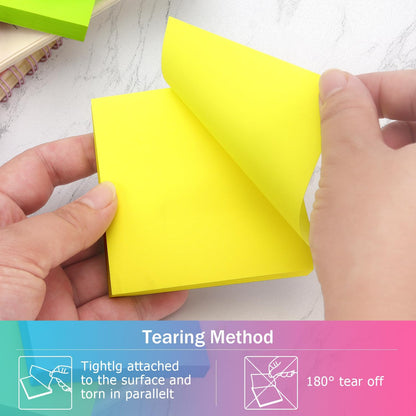 Osboo Sticky Notes 3x3 Pop Up Self-Stick Notes Pads with 6 Bright Colors, Easy to Post for Office, School, Home, 6 Pads/Pack, 100 Sheets/Pad(Pop Up)