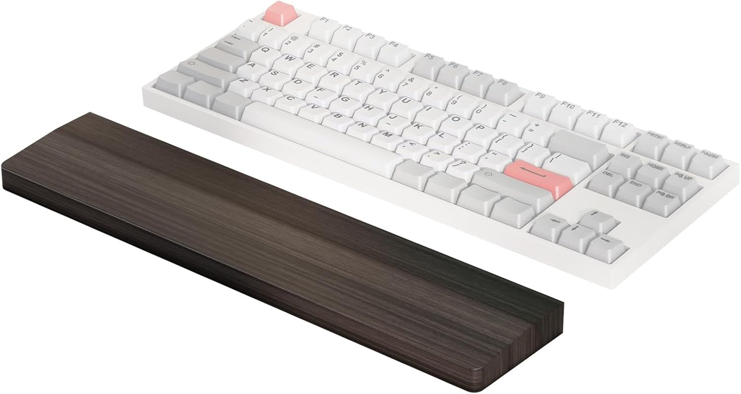 Wooden Wrist Rest, 11.8-inch Length and 22mm Thickness for Small Keyboard, Bamboo Wood Palm Rest, Ergonomic Design for Mechanical Gaming Keyboard