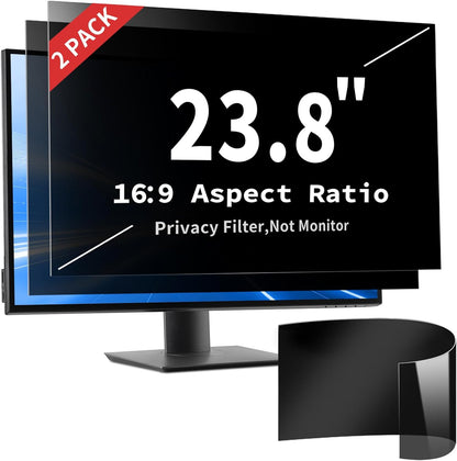 2 Pack- 27 Inch Curved Computer Privacy Screen Filter for 16:9 Widescreen Computer Screen Protector Computer Screen Privacy Shield Anti Glare and Blue Light