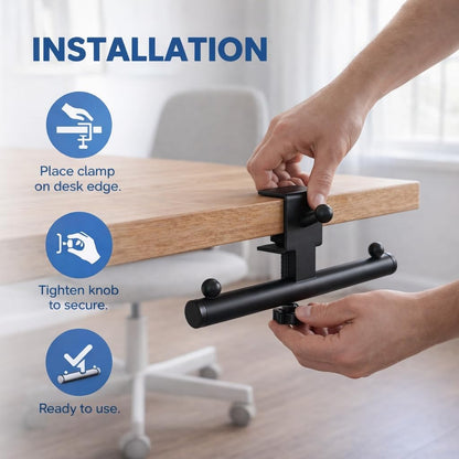 Heavy-Duty Backpack Hanger for Desk & Table, Adjustable Desk Hook for Bag with 80lb Capacity, T-Shape Backpack Holder & Purse Hook for Table, Clip-On Desk Bag Hook for Office Classroom Home