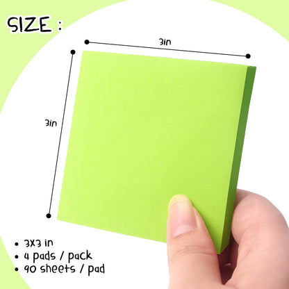 Osboo Sticky Notes 3x3 Pop Up Self-Stick Notes Pads with 6 Bright Colors, Easy to Post for Office, School, Home, 6 Pads/Pack, 100 Sheets/Pad(Pop Up)