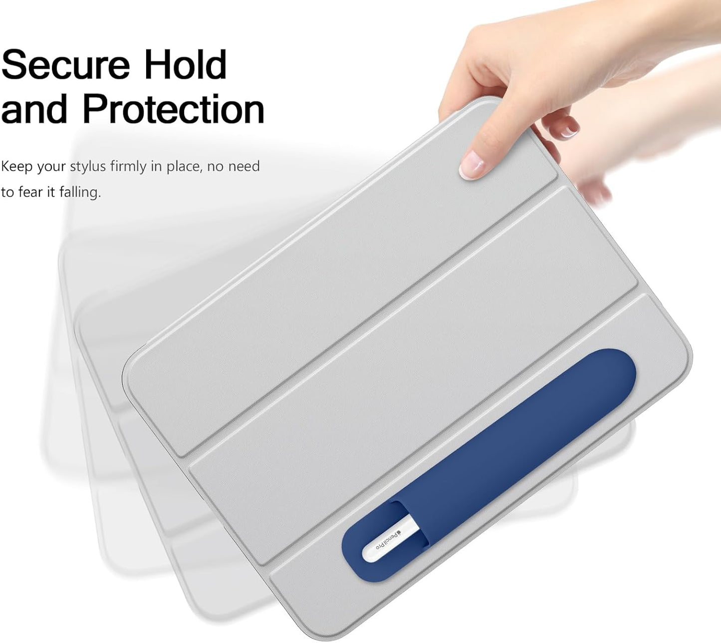 MoKo Pencil Case Holder, Adhesive Silicone Pencil Protected Sleeve Compatible with Apple Pencil Pro/ (USB-C)/ 1st/ 2nd Generation, Similarly Sized Styluses Accessories, Black