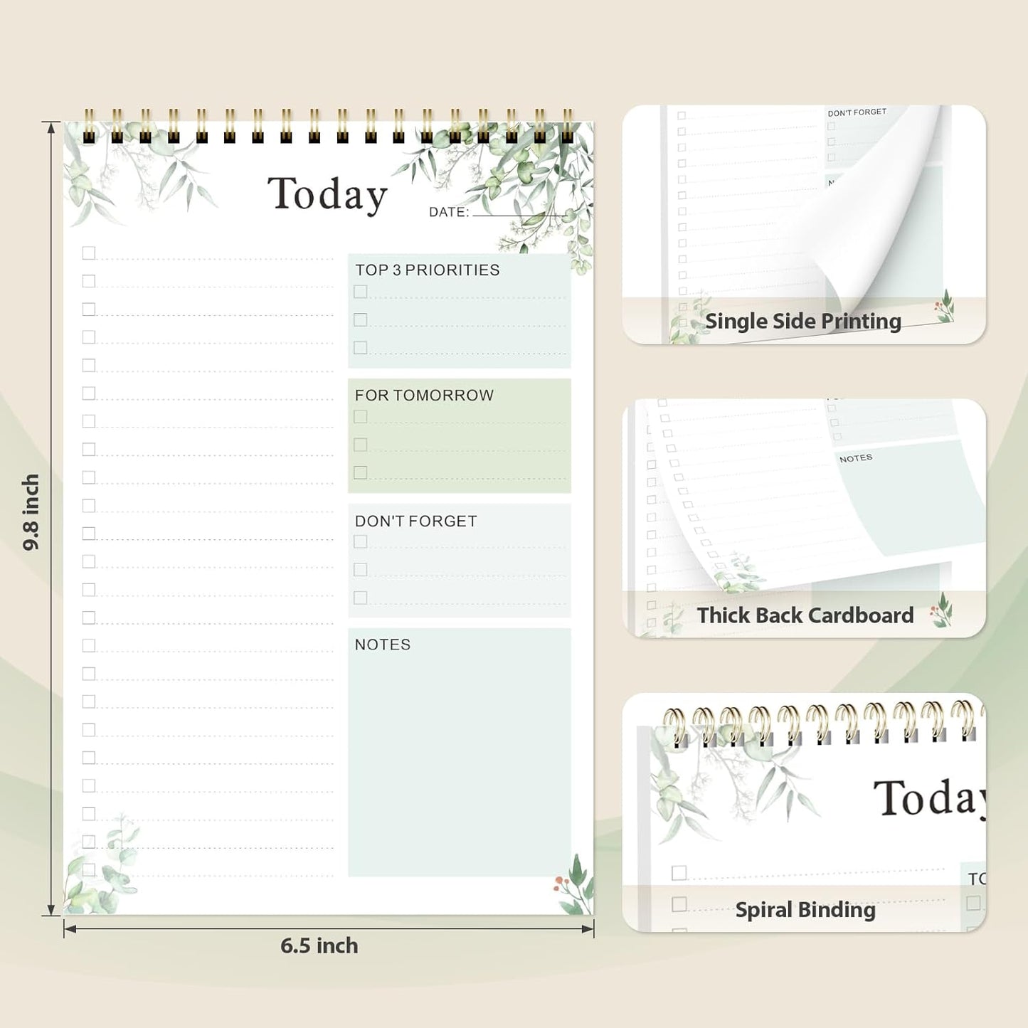 Weekly To Do List Notepad, Undated Planner with 52 Sheets (8.5''x11''), Desk Weekly Planner for Women & Man, Home School & Work