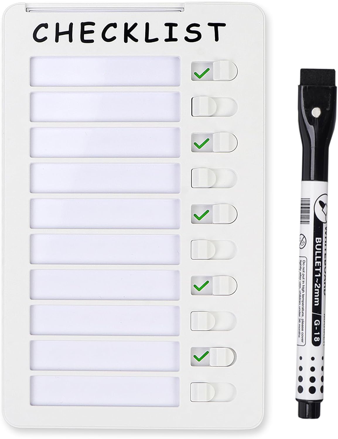 Dry Erase Chore Chart, Standable Whiteboard Checklist Board, Chore Chart for Kids Routine Chart with a Pen (Standable)