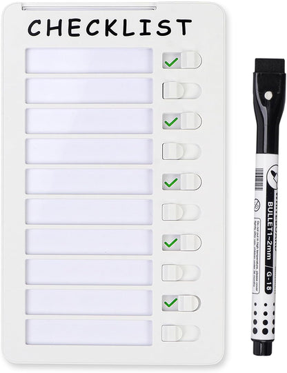Dry Erase Chore Chart, Standable Whiteboard Checklist Board, Chore Chart for Kids Routine Chart with a Pen (Standable)