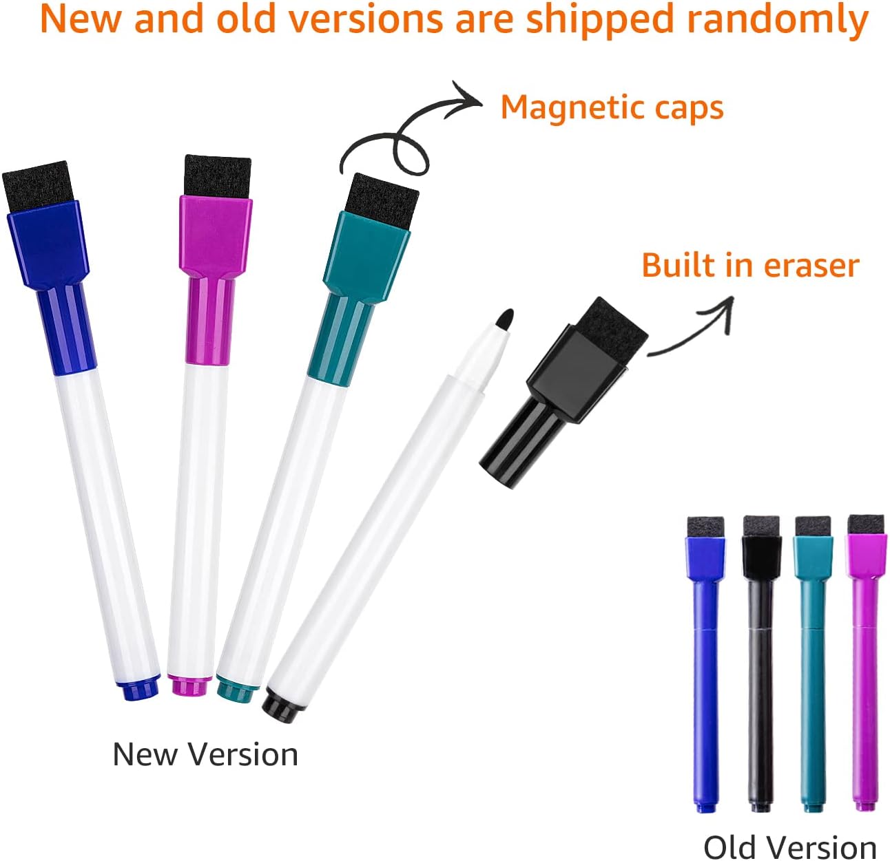 Amazon Basics Magnetic Dry Erase Calendar Whiteboard Set for Fridge, 3-Pack with 8 Markers and Eraser