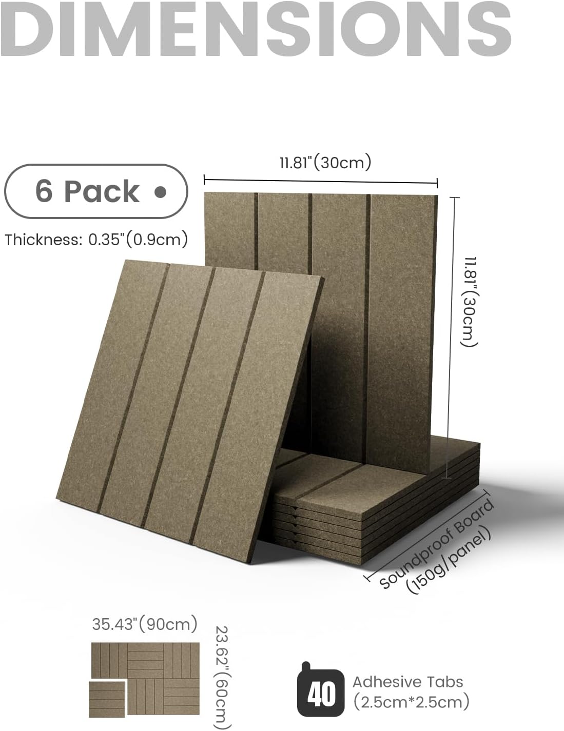 Fluxynara Large Felt Bulletin Board 48" x 36" Cork Board Alternative-12 Pack with 70 Safe Removable Adhesive Tabs, Cork Boards for Walls Cork Board for Home Office Classroom Pin Board (Oatmeal)
