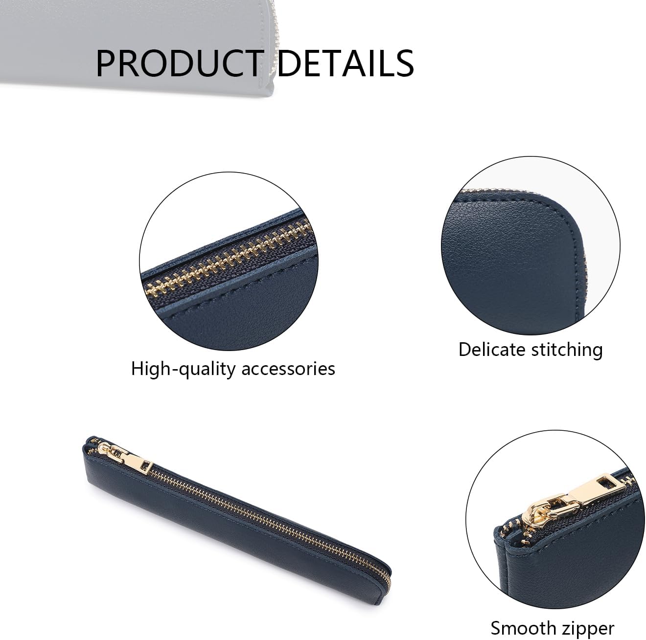 Canvas Pencil Case Small Pencil Pouch Slim Lightweight Pen Case Holder Cute Zipper Bag for School Office