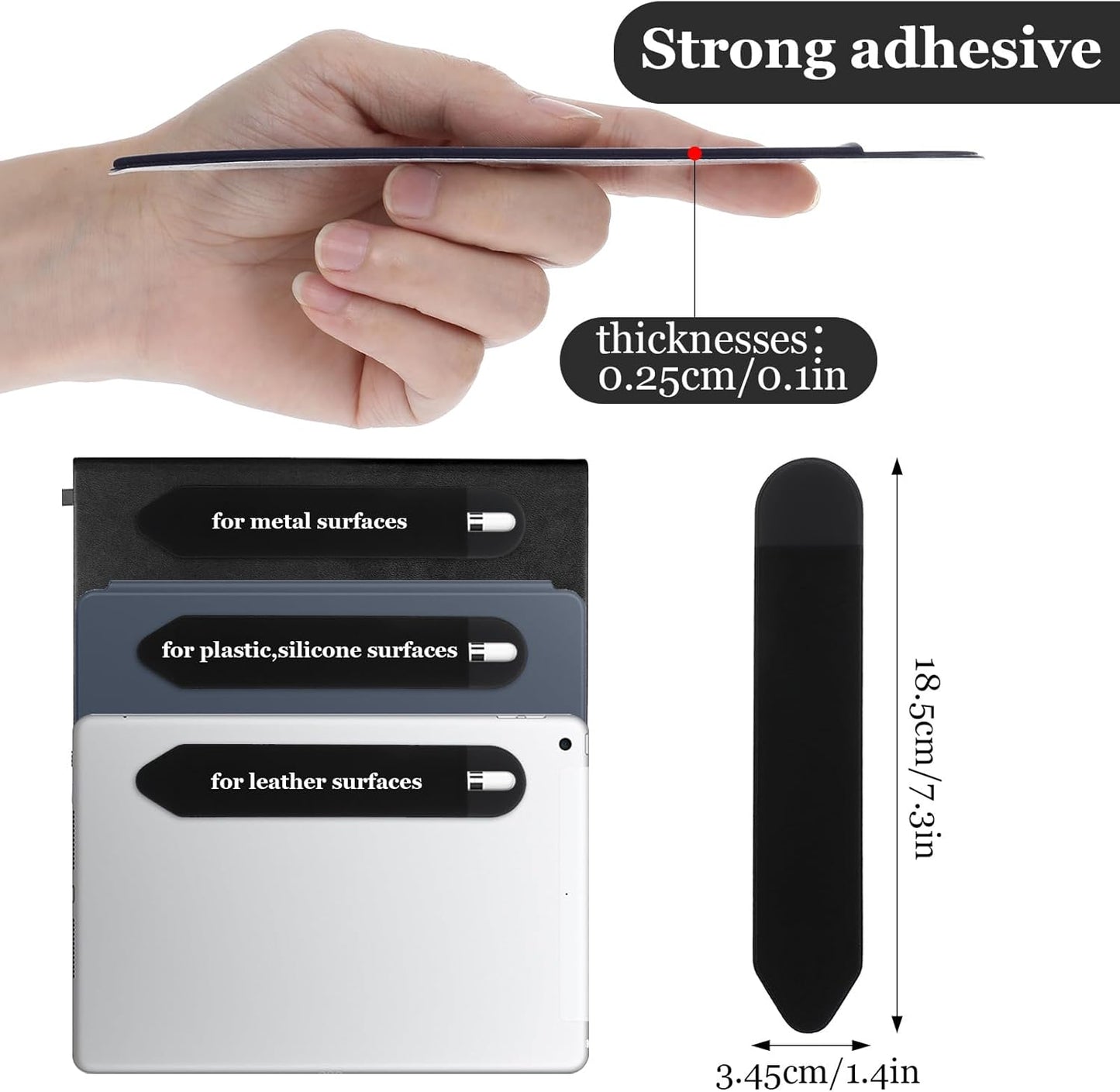 4PCS Universal Stylus Holder,Tablet Pen Cover,Elastic Cover for Stylus Pen,Self-Adhesive Pen Holder - Black,Pink,Gray,Blue
