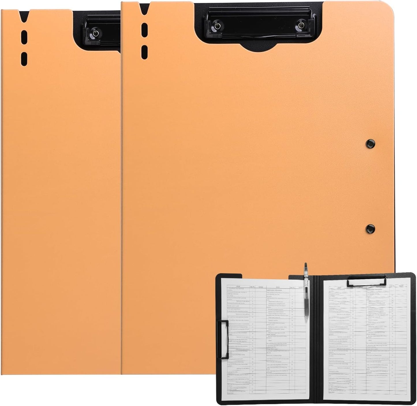 FRETONBA Clipboard Folder, A4 Foldable Clipboard with Horizontal and Vertical Double Metal Clips, 360 Degree Foldable Binder Clipboards with Pen Holder, File Cover Work Folder Clipboards, Blue
