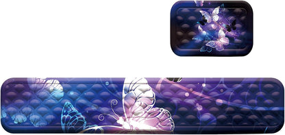 Keyboard Wrist Rest Mouse Wrist Support, Memory Foam Wrist Rest Pad for Computer Laptop, Ergonomic Wrist Cushion Support for Typing Pain Relief, Gaming Home Office, Purple