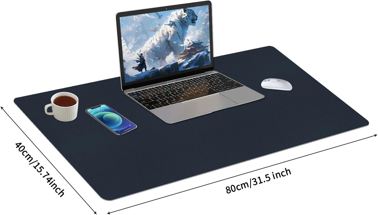 Bloss Leather Desk Pad and Keyboard Wrist Rest, Large Mouse Pad + Keyboard Pad+Mouse Wrist Support, Non-Slip Desk Mat Protector for Office, Home(31.5×15.7 Inches,Beige) - Colors A