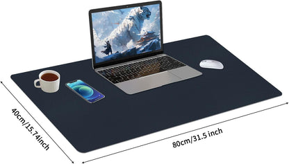 Bloss Leather Desk Pad and Keyboard Wrist Rest, Large Mouse Pad + Keyboard Pad+Mouse Wrist Support, Non-Slip Desk Mat Protector for Office, Home(31.5×15.7 Inches,Beige) - Colors A