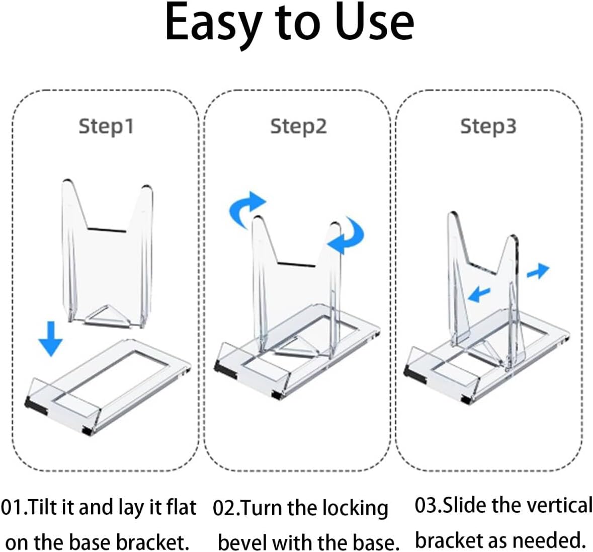 8 Pcs Book Display Stand, Acrylic Book Stand for Comics, Magazines, Postcards, Art, DVDs, Albums, and Wallets