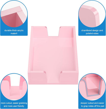 WINFFOR Acrylic Notepad Holder Dispenser - 4x6 in Sticky Note Memo Holder Self-Stick Note Pad Organizer (W/O Pads) Office Desk Accessories School Supplies, Crystal Clear