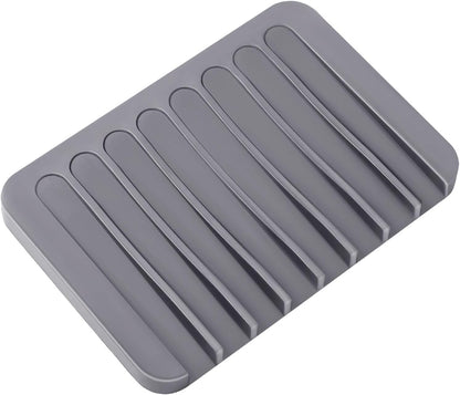 Vowcarol 2 Pcs Paint Brush Holder with 8 Slots, Washable Silicone Brush Rinse Cleaner, Paintbrush Organizer Display Stand -Grey