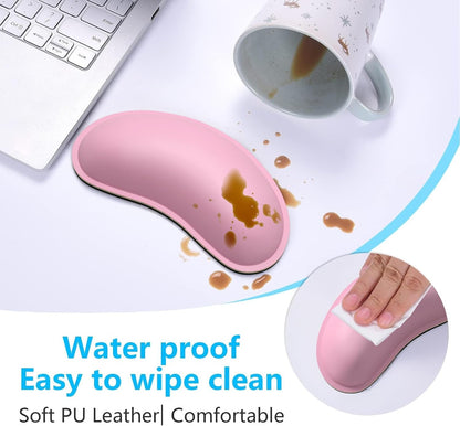 Dapesuom Mouse Wrist Rest, Ergonomic Memory Foam Mouse Wrist for Computer Desk Mats Support, PU Leather Hand Rest Pad Cushion for Gaming, Laptop, Men, Women, Pain Relief & Easy Typing, Black