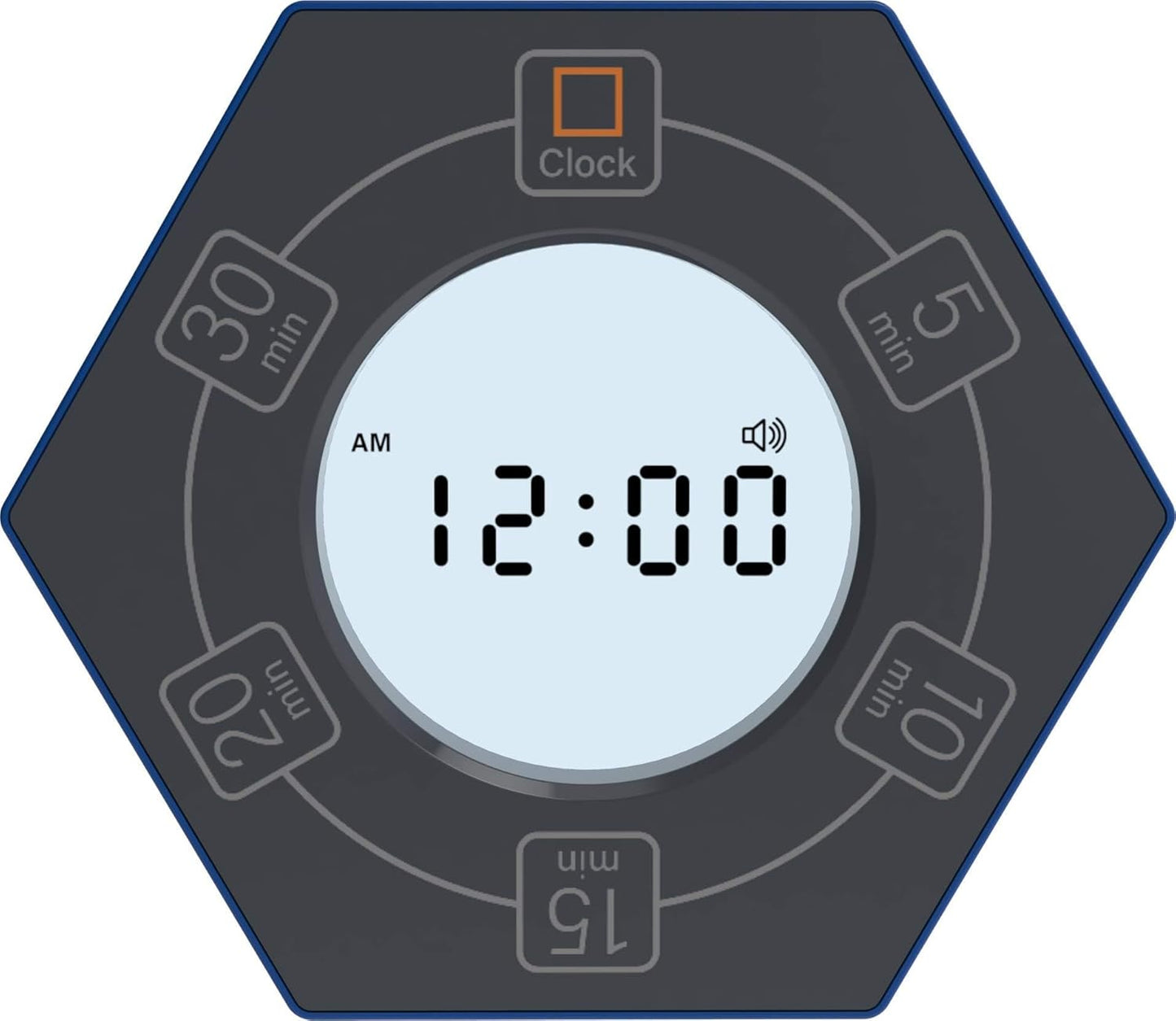 Home & Office Timer with Clock, 5,15, 30, 45, 60 Minute Preset Countdown Timer, Easy-to-Use Time Management Tool (Cyan)